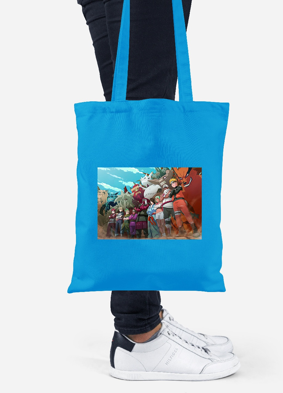Еко-сумка шоппер Наруто (Naruto) (92102-3104-BL) синя MobiPrint Lite (256921045)