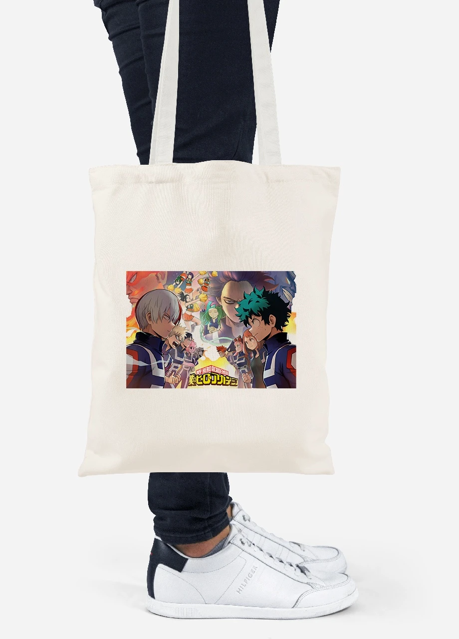 Эко сумка шопер Моя геройская академия (My Hero Academia) (92102-3070-BG) бежевая MobiPrint Lite (256922132)