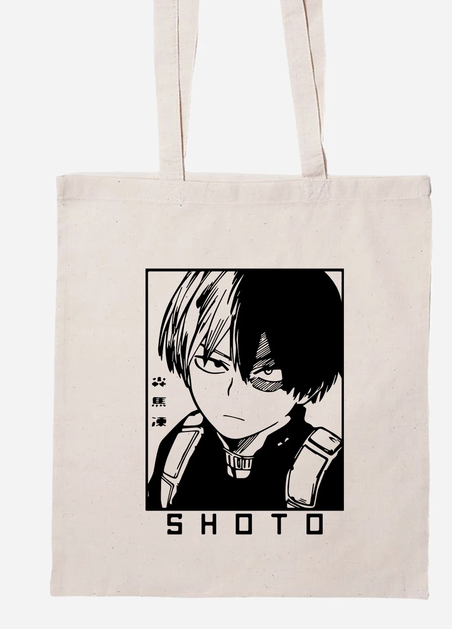 Эко сумка шопер Шото Моя геройская академия ( Shoto My Hero Academia) (92102-3051-BG) бежевая MobiPrint Lite (256924161)