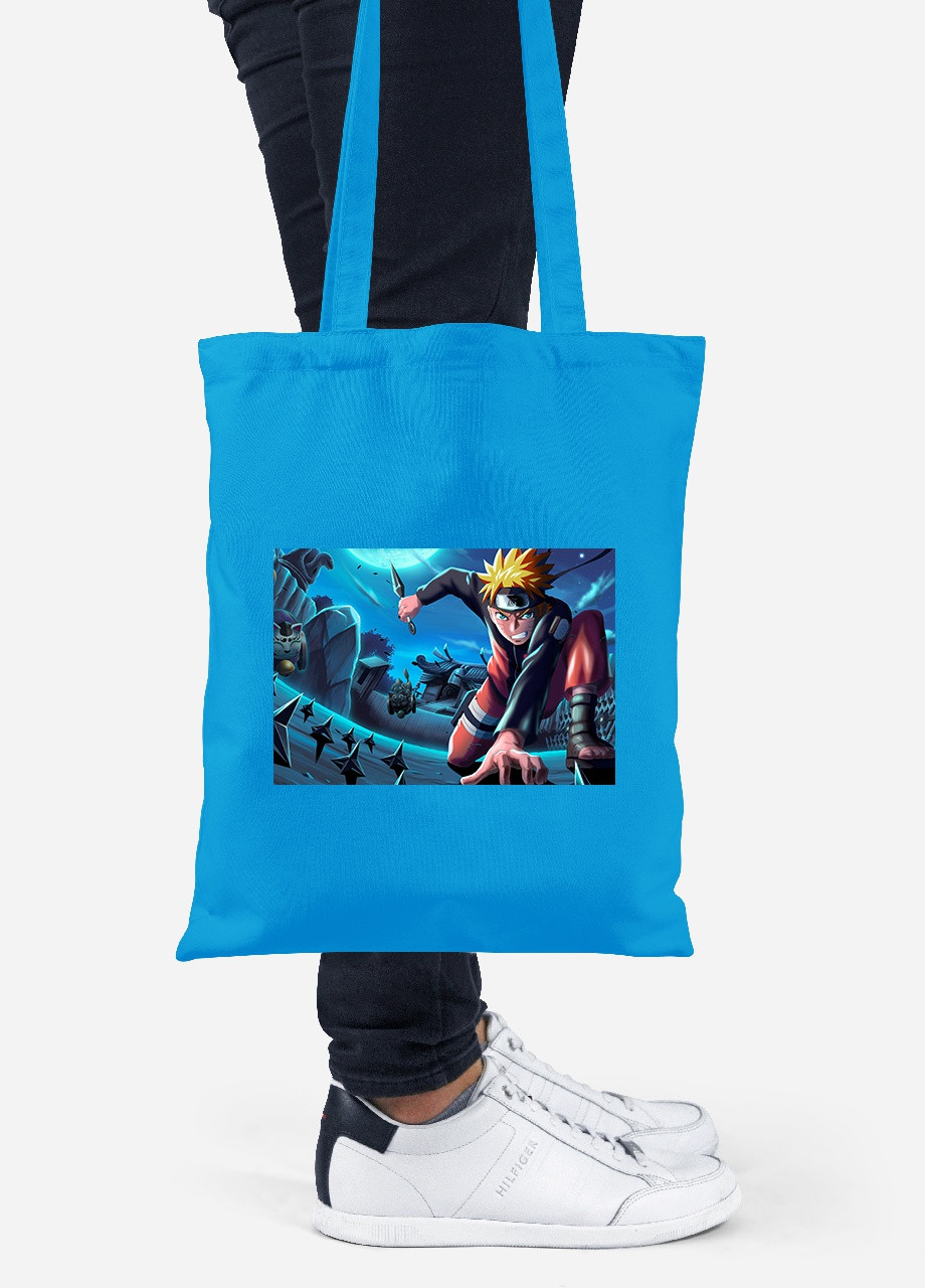 Еко-сумка шоппер Наруто Узумакі (Naruto Uzumaki) (92102-3113-BL) синя MobiPrint Lite (256920820)