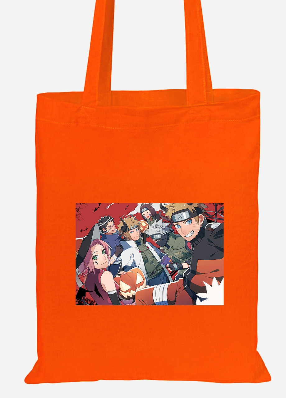 Эко сумка шопер Наруто (Naruto) (92102-3102-OG) оранжевая MobiPrint lite (256920793)