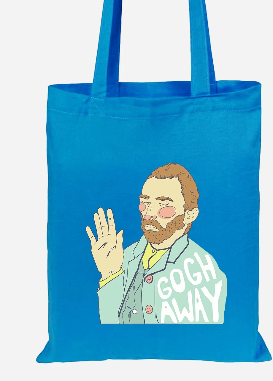 Эко сумка шопер Винсент Ван Гог (Vincent van Gogh) (92102-2949-BL) синяя MobiPrint Lite (256924502)