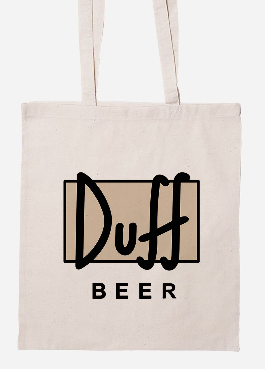 Еко-сумка шоппер Сімпсони Дафф (The Simpsons Duff Beer) (92102-1995-BG) бежева MobiPrint Lite (256922044)