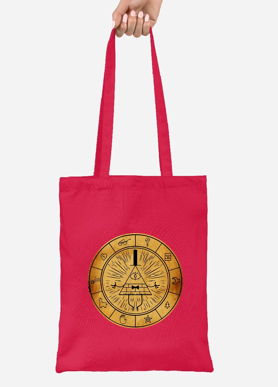 Еко-сумка шоппер Білл Шифр Гравіті Фолз (Bill Cipher Gravity Falls) (92102-2627-RD) червона MobiPrint Lite (256921455)