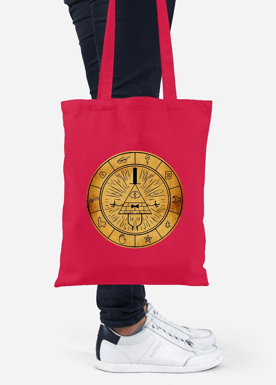 Еко-сумка шоппер Білл Шифр Гравіті Фолз (Bill Cipher Gravity Falls) (92102-2627-RD) червона MobiPrint Lite (256921455)