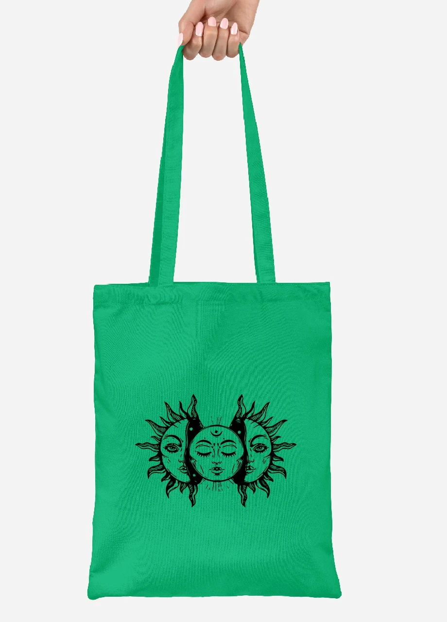 Еко-сумка шоппер Сонце (Sun) (92102-1967-KG) зелена MobiPrint Lite (256924854)