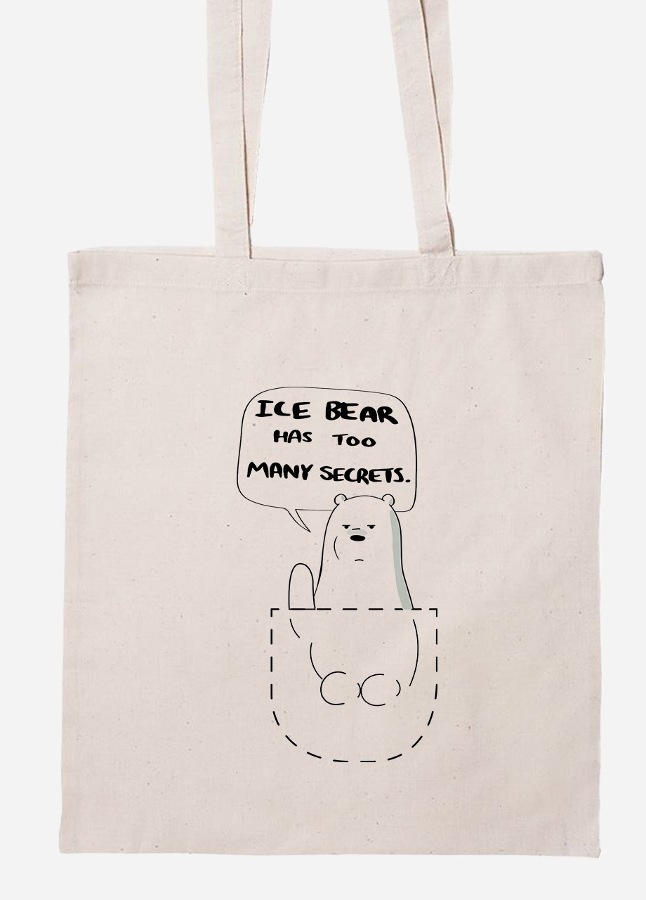 Эко сумка шопер Вся правда о медведях (We Bare Bears) (92102-2904-BG) бежевая MobiPrint Lite (256922172)