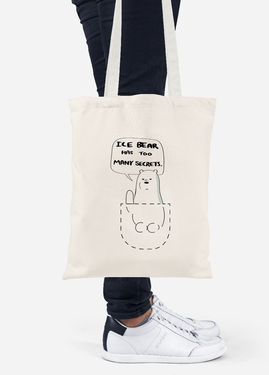 Эко сумка шопер Вся правда о медведях (We Bare Bears) (92102-2904-BG) бежевая MobiPrint Lite (256922172)