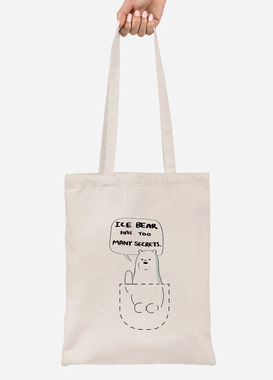 Эко сумка шопер Вся правда о медведях (We Bare Bears) (92102-2904-BG) бежевая MobiPrint Lite (256922172)