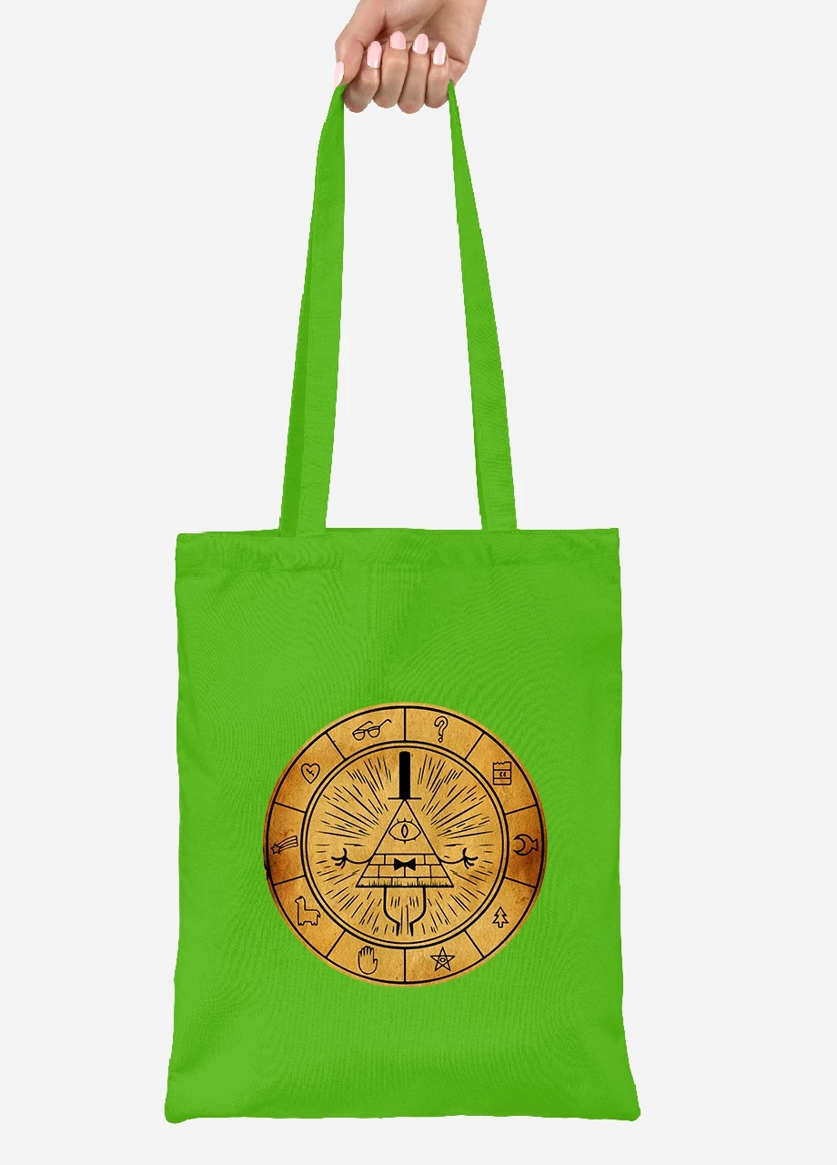 Еко-сумка шоппер Білл Шифр Гравіті Фолз (Bill Cipher Gravity Falls) (92102-2627-LM) салатова MobiPrint Lite (256923961)