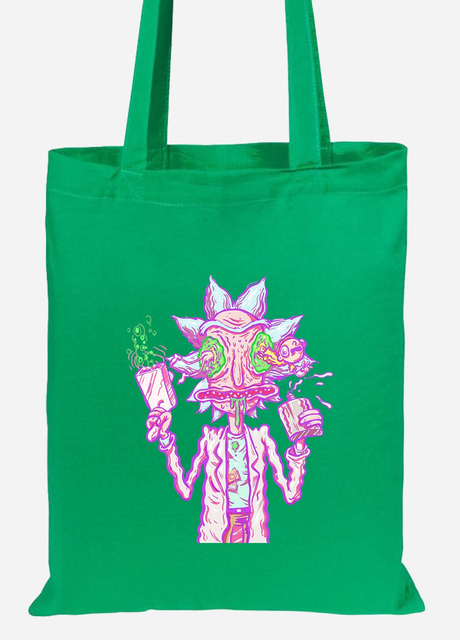Еко-сумка шоппер Рік Санчез Рік та Морті (Rick Sanchez Rick and Morty) (92102-2944-KG) зелена MobiPrint Lite (256923157)