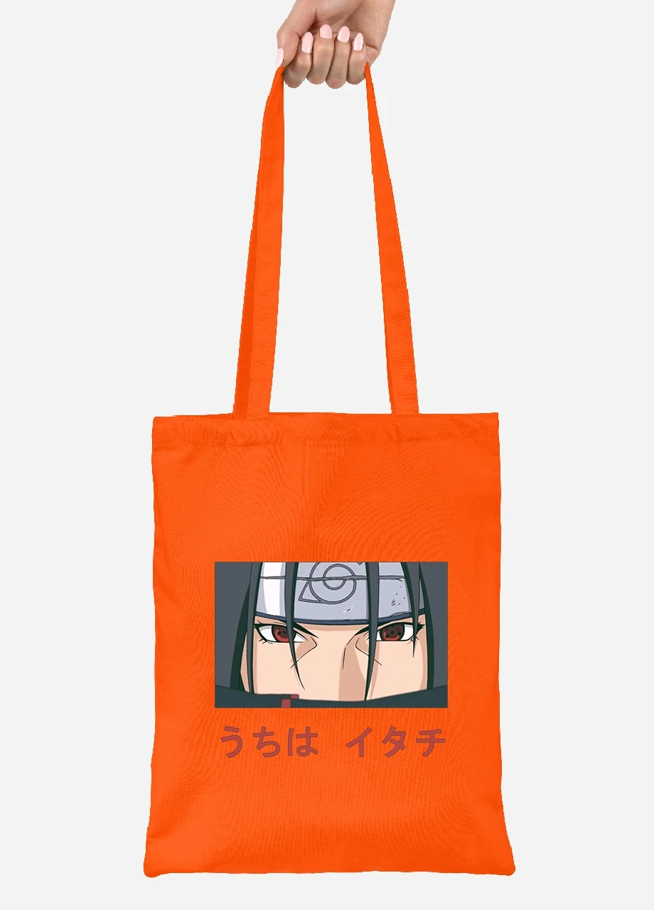 Эко сумка шопер Итачи Учиха (Itachi Uchiha) (92102-3046-OG) оранжевая MobiPrint Lite (256922368)