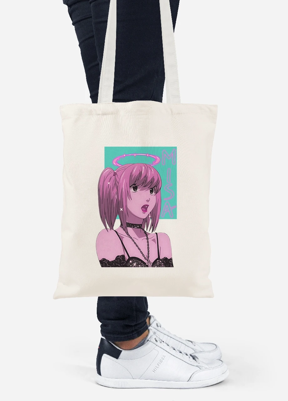 Еко-сумка шоппер Міса Амане Зошит смерті (Misa Amane Death Note) (92102-2827-BG) бежева MobiPrint Lite (256922610)