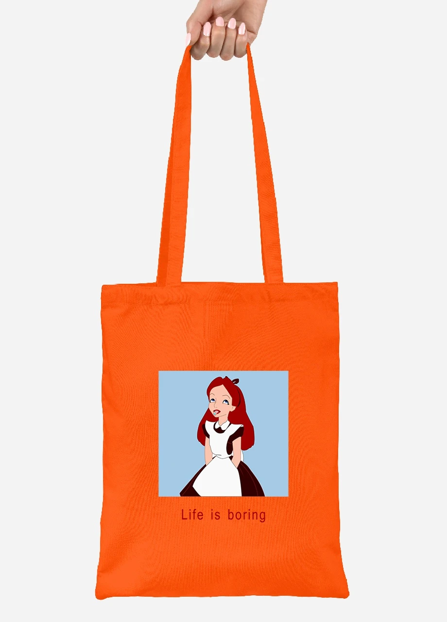 Эко сумка шопер Алиса скукота (92102-1435-OG) оранжевая MobiPrint Lite (256920433)