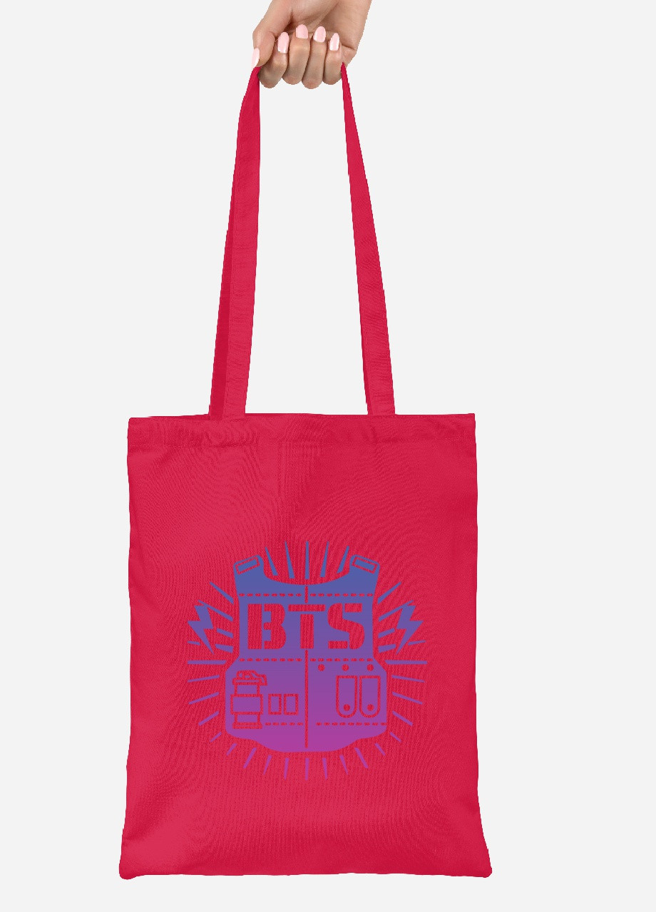 Еко-сумка шоппер БТС (BTS) (92102-3278-RD) червона MobiPrint Lite (256921254)