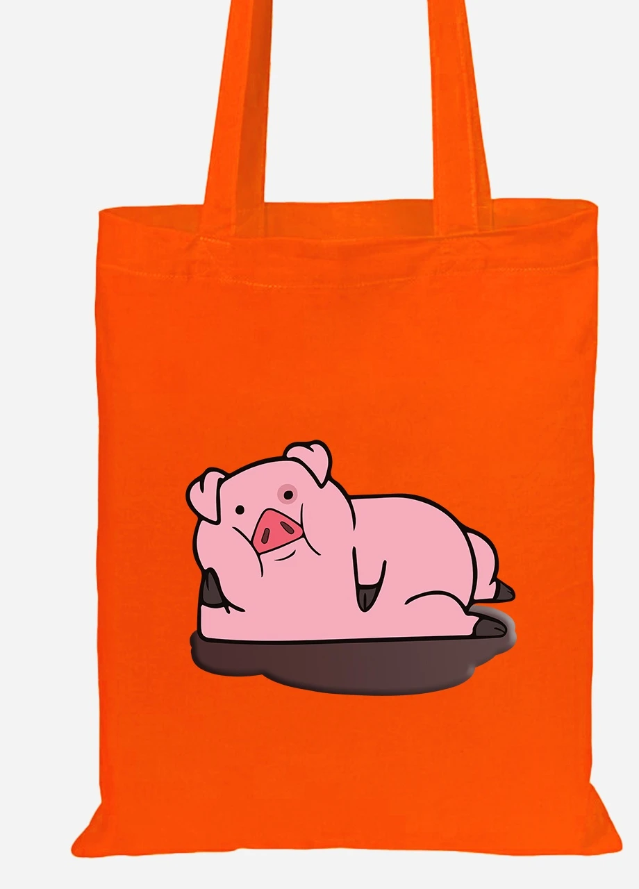 Еко-сумка шоппер Пухля Гравіті Фолз (Waddles Gravity Falls) (92102-2626-OG) помаранчева MobiPrint Lite (256922532)