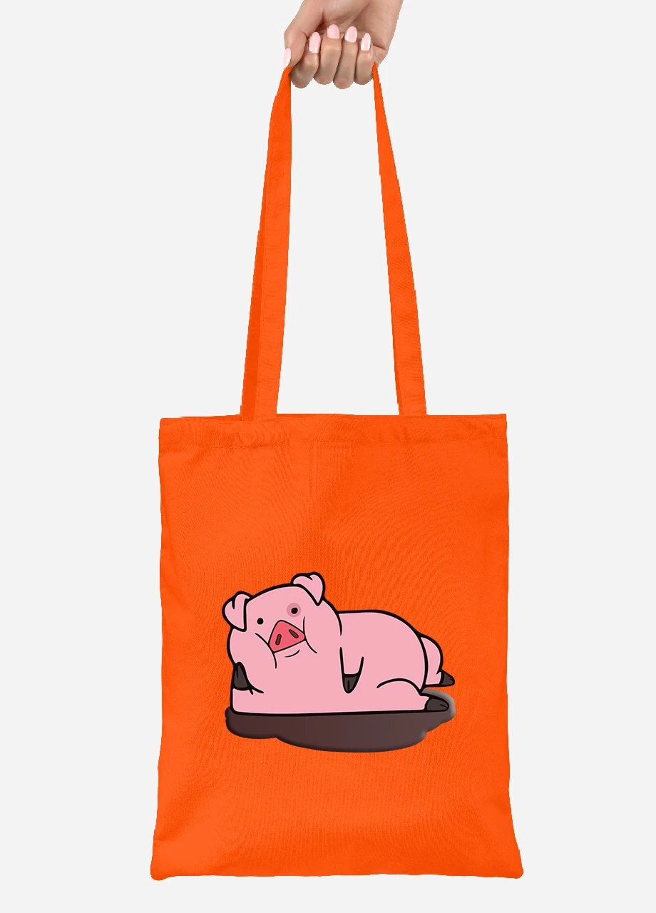 Еко-сумка шоппер Пухля Гравіті Фолз (Waddles Gravity Falls) (92102-2626-OG) помаранчева MobiPrint Lite (256922532)