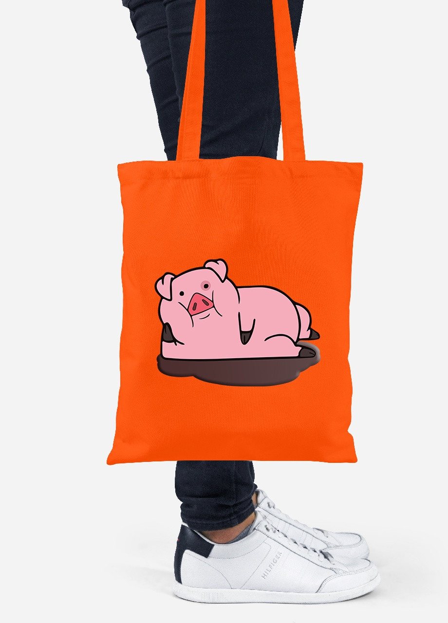 Еко-сумка шоппер Пухля Гравіті Фолз (Waddles Gravity Falls) (92102-2626-OG) помаранчева MobiPrint Lite (256922532)