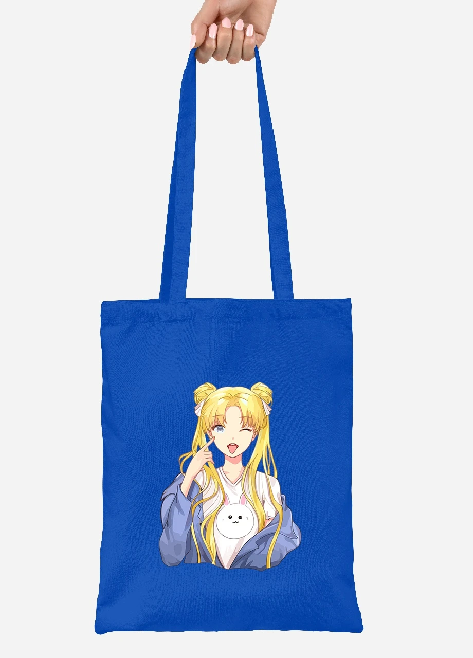 Еко-сумка шоппер Сейлор Мун (Sailor Moon) (92102-2925-SK) голуба MobiPrint Lite (256921460)
