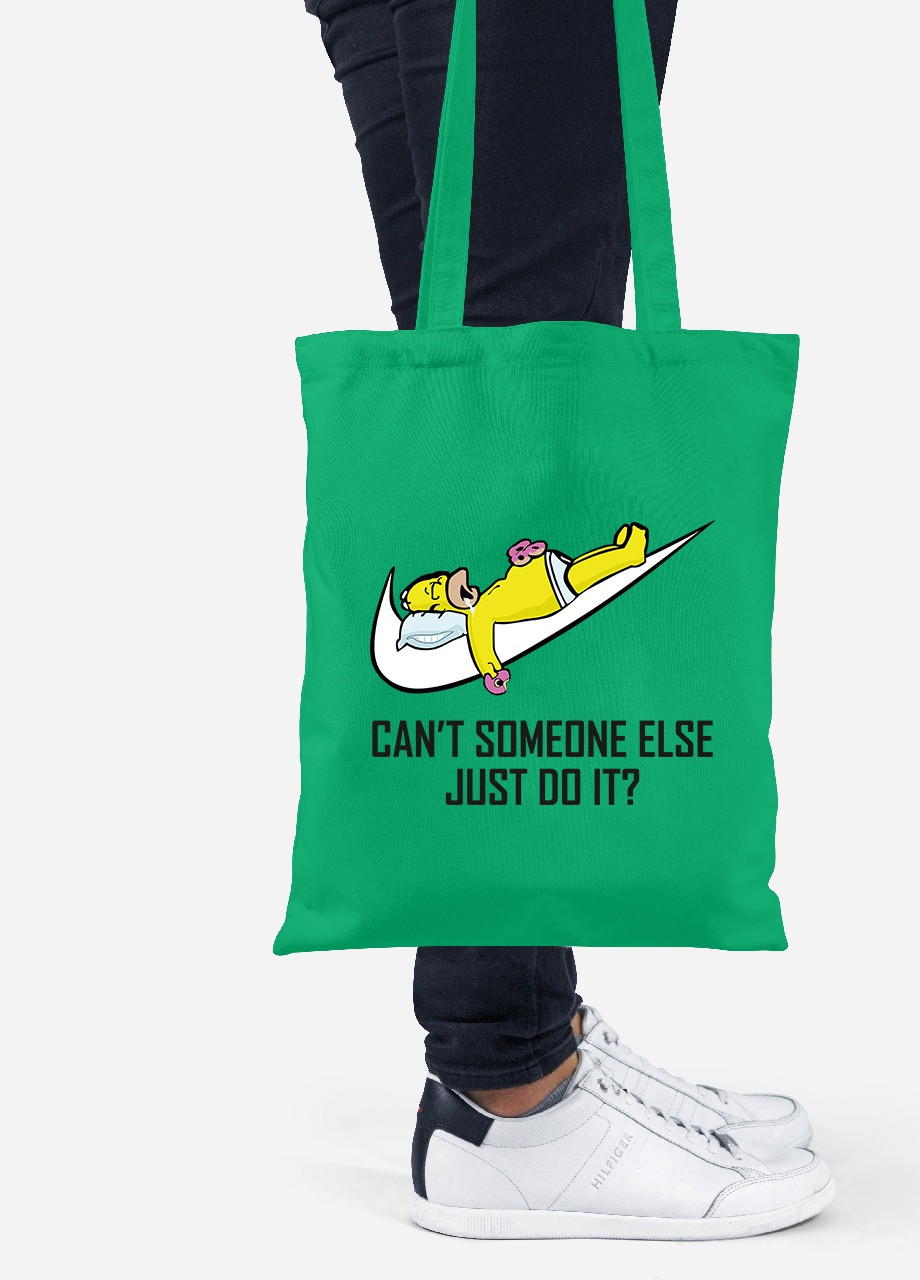 Еко-сумка шоппер Гомер Сімпсони (92102-2043-KG) зелена MobiPrint Lite (256923477)