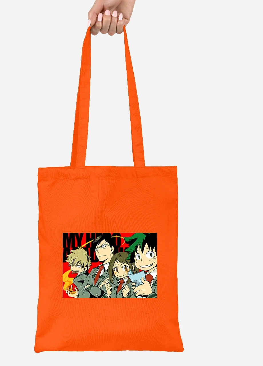 Еко-сумка шоппер Моя геройська академія (My Hero Academia) (92102-3067-OG) помаранчева MobiPrint Lite (256921369)