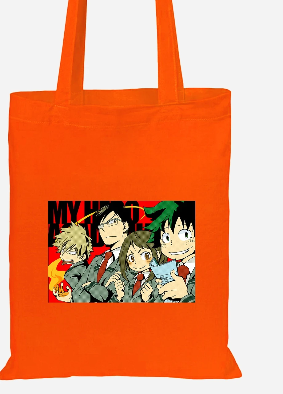 Еко-сумка шоппер Моя геройська академія (My Hero Academia) (92102-3067-OG) помаранчева MobiPrint Lite (256921369)