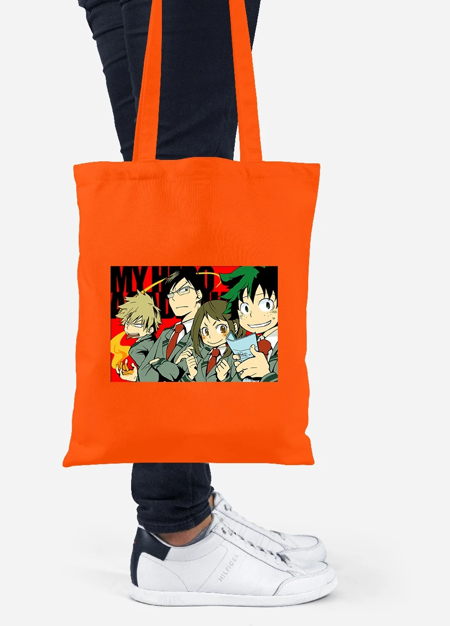 Еко-сумка шоппер Моя геройська академія (My Hero Academia) (92102-3067-OG) помаранчева MobiPrint Lite (256921369)