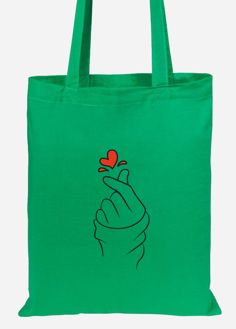 Еко-сумка шоппер БТС (BTS) (92102-1165-KG) зелена MobiPrint Lite (256923286)