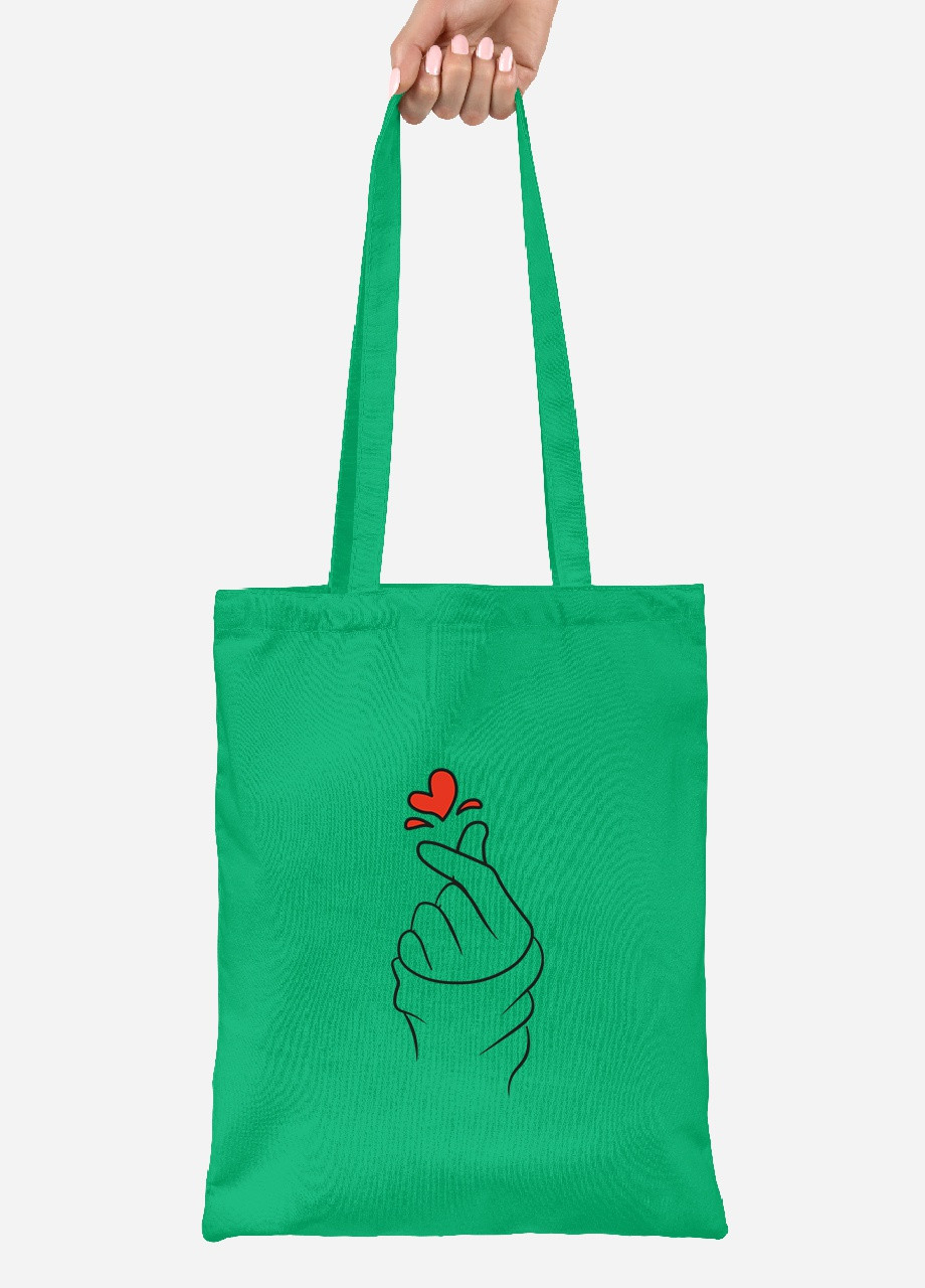 Еко-сумка шоппер БТС (BTS) (92102-1165-KG) зелена MobiPrint Lite (256923286)