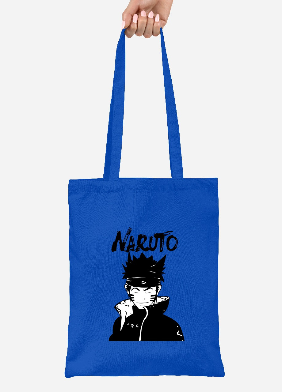 Эко сумка шопер Наруто (Naruto) (92102-3338-SK) голубая MobiPrint lite (256920336)