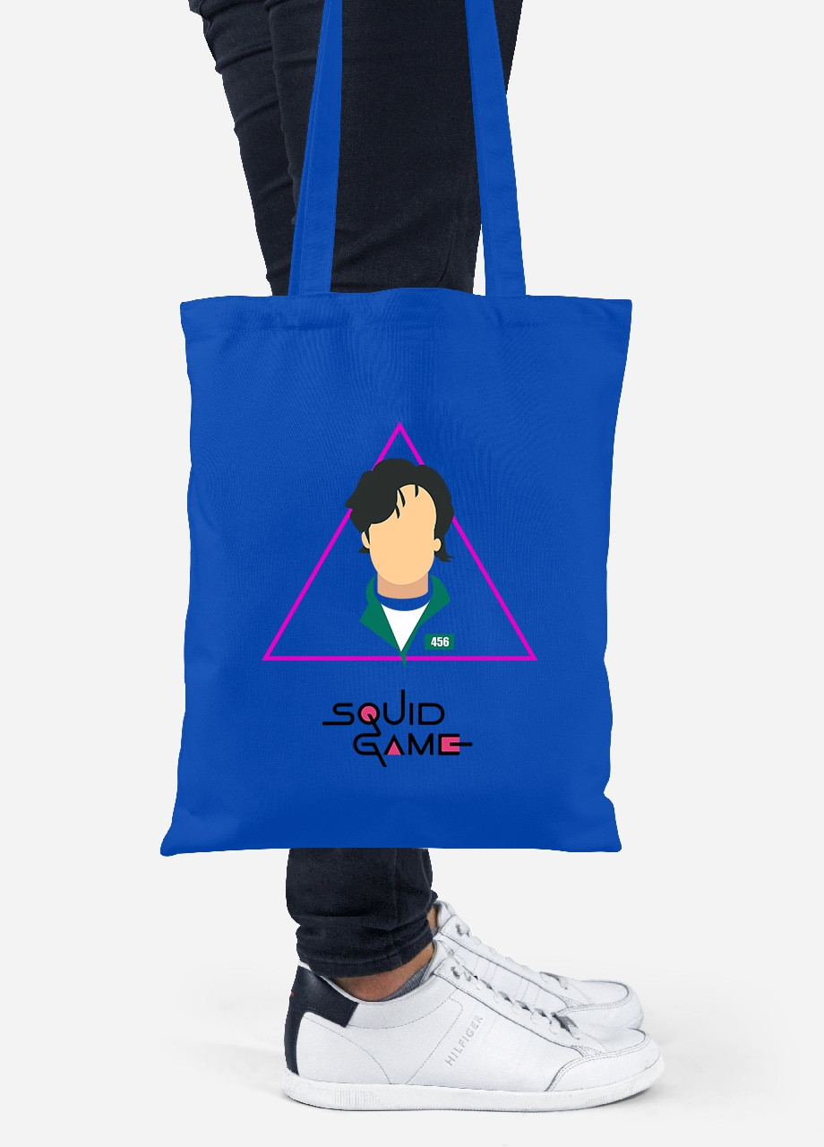 Еко-сумка шоппер Лі Чжунг-Чжає ес Сонг гі-хун Гра в кальмара (Squid Game) (92102-3356-SK) голуба MobiPrint Lite (256922737)