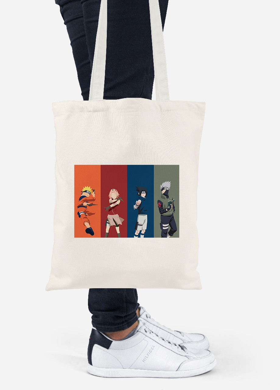 Еко-сумка шоппер Наруто (Naruto) (92102-3078-BG) бежева MobiPrint Lite (256924470)