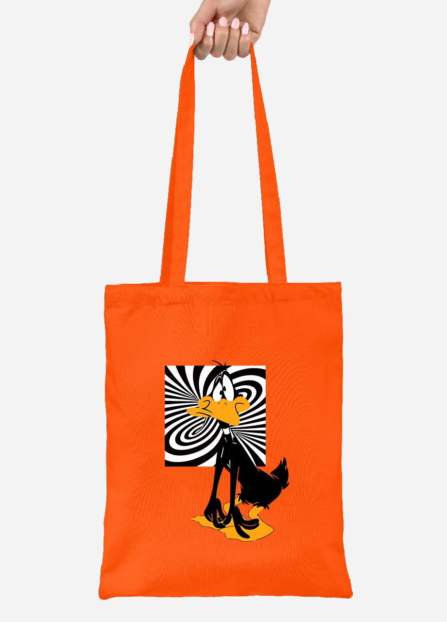 Еко-сумка шоппер Даффі Дак Луні Тюнз(Daffy Duck Looney Tunes) (92102-2883-OG) помаранчева MobiPrint Lite (256923843)
