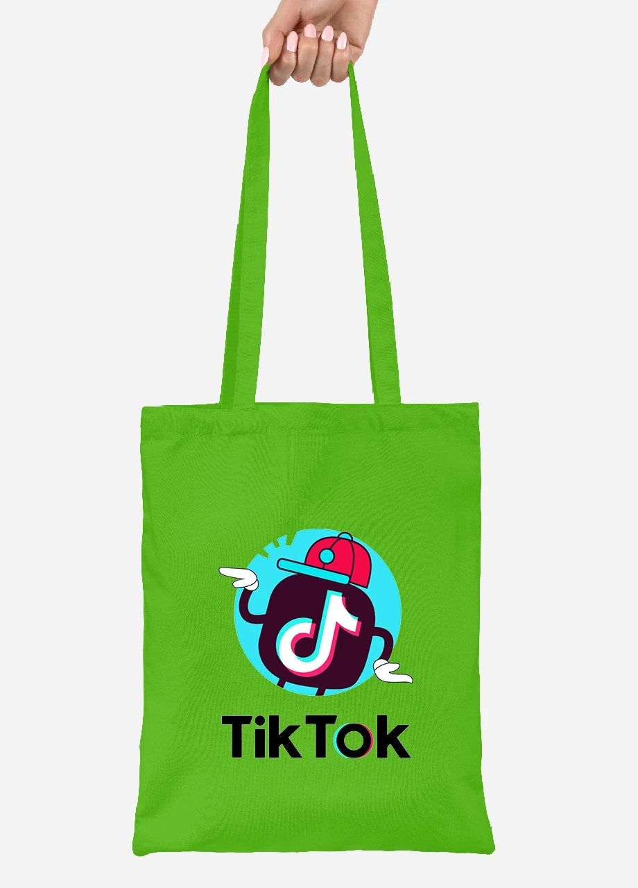 Эко сумка шопер Tik Tok (92102-1712-LM) салатовая MobiPrint Lite (256923677)