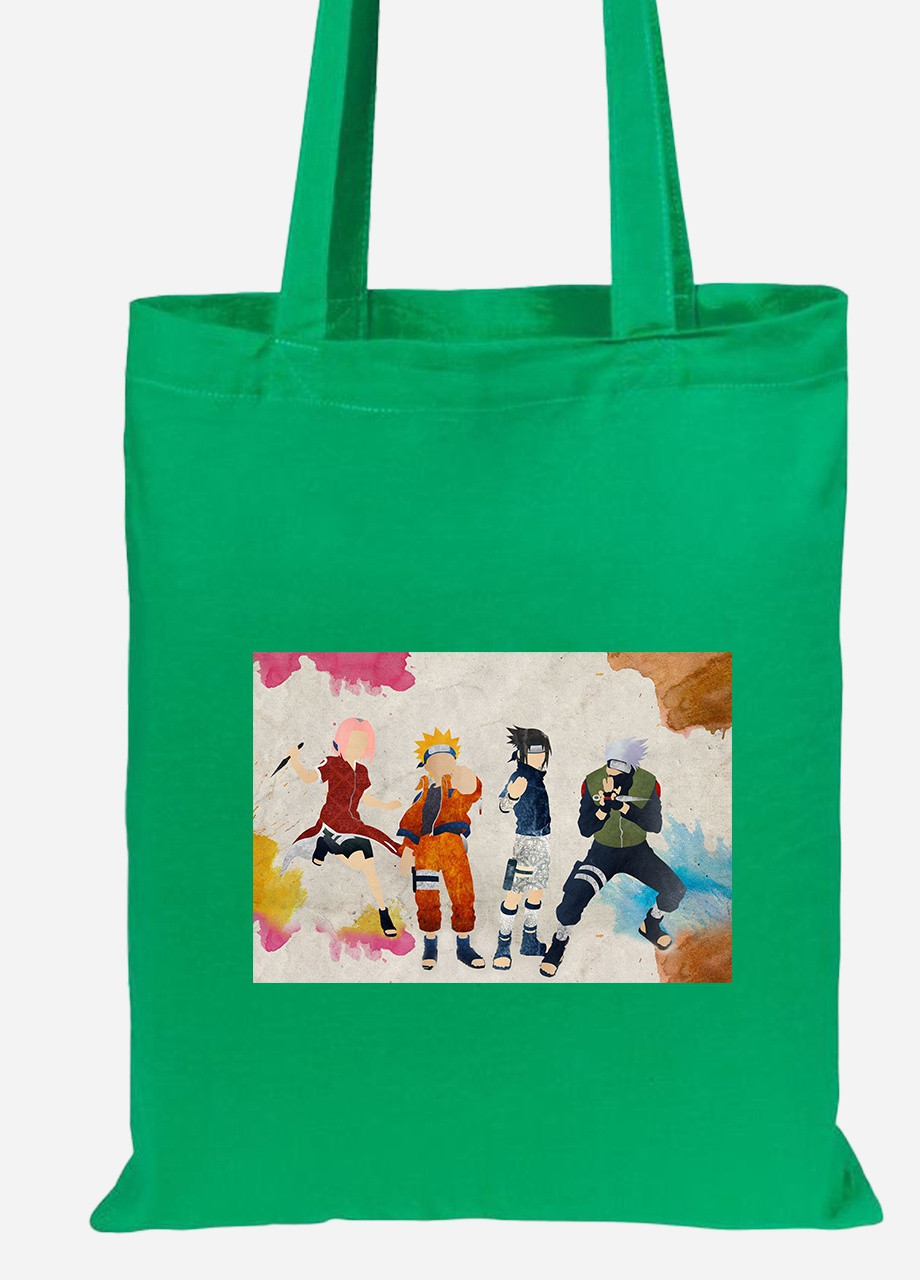 Еко-сумка шоппер Наруто (Naruto) (92102-3079-KG) зелена MobiPrint Lite (256922379)