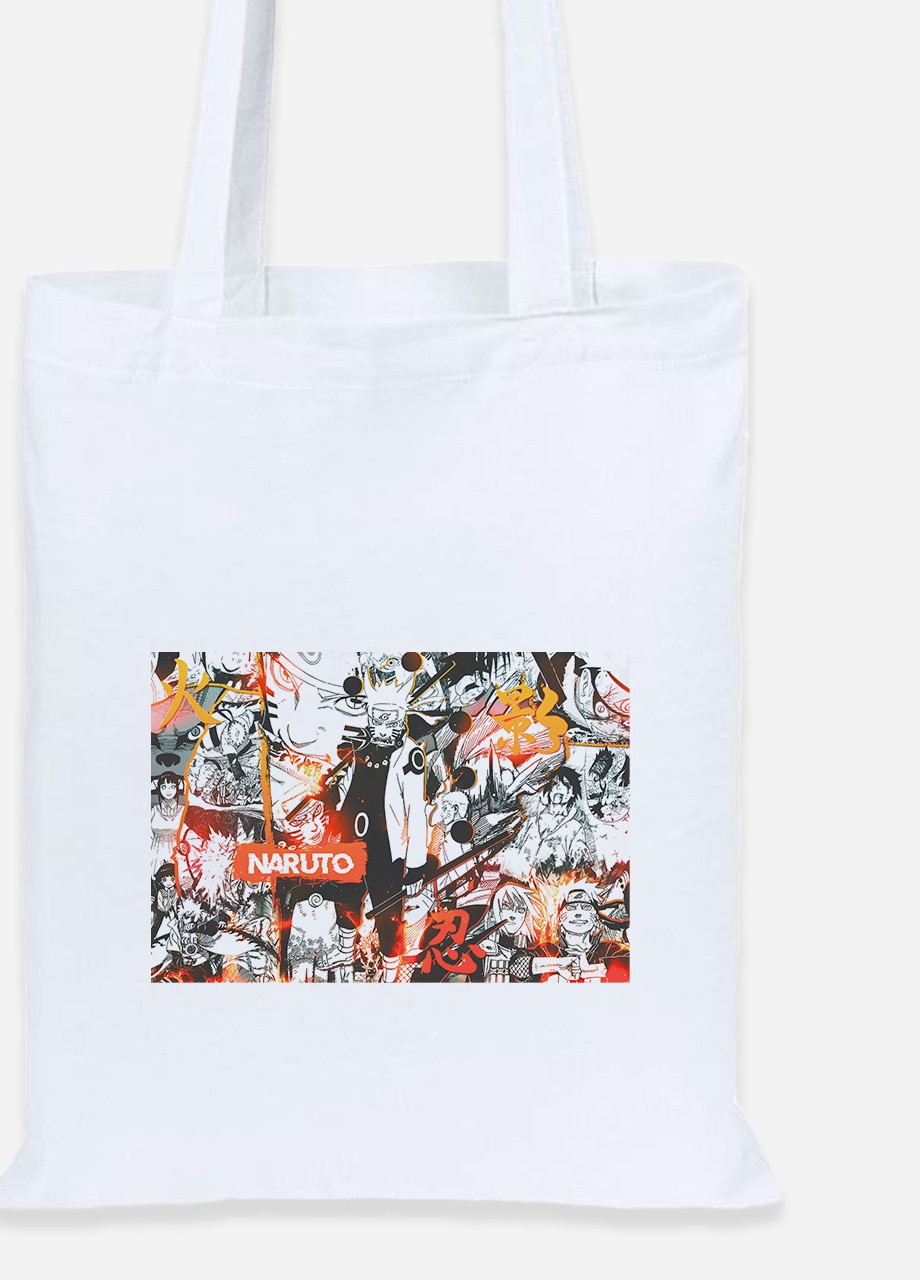 Еко-сумка шоппер Наруто (Naruto) (92102-3110) біла MobiPrint Lite (256922408)