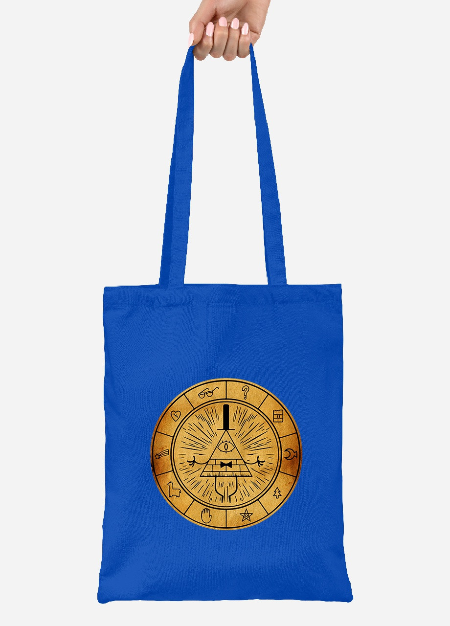 Еко-сумка шоппер Білл Шифр Гравіті Фолз (Bill Cipher Gravity Falls) (92102-2627-SK) голуба MobiPrint Lite (256923082)