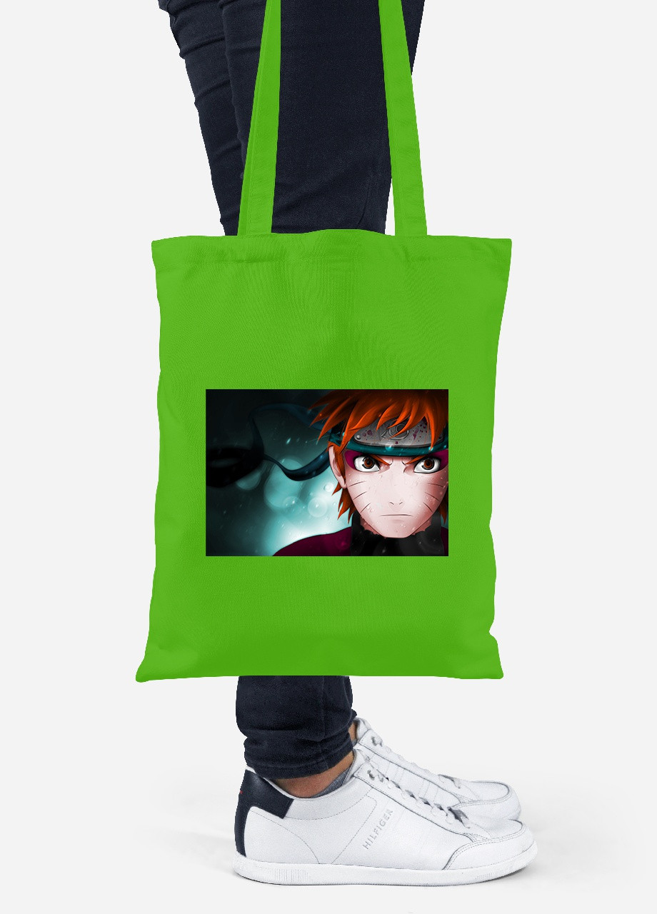 Еко-сумка шоппер Наруто Узумакі (Naruto Uzumaki) (92102-3085-LM) салатова MobiPrint Lite (256920226)