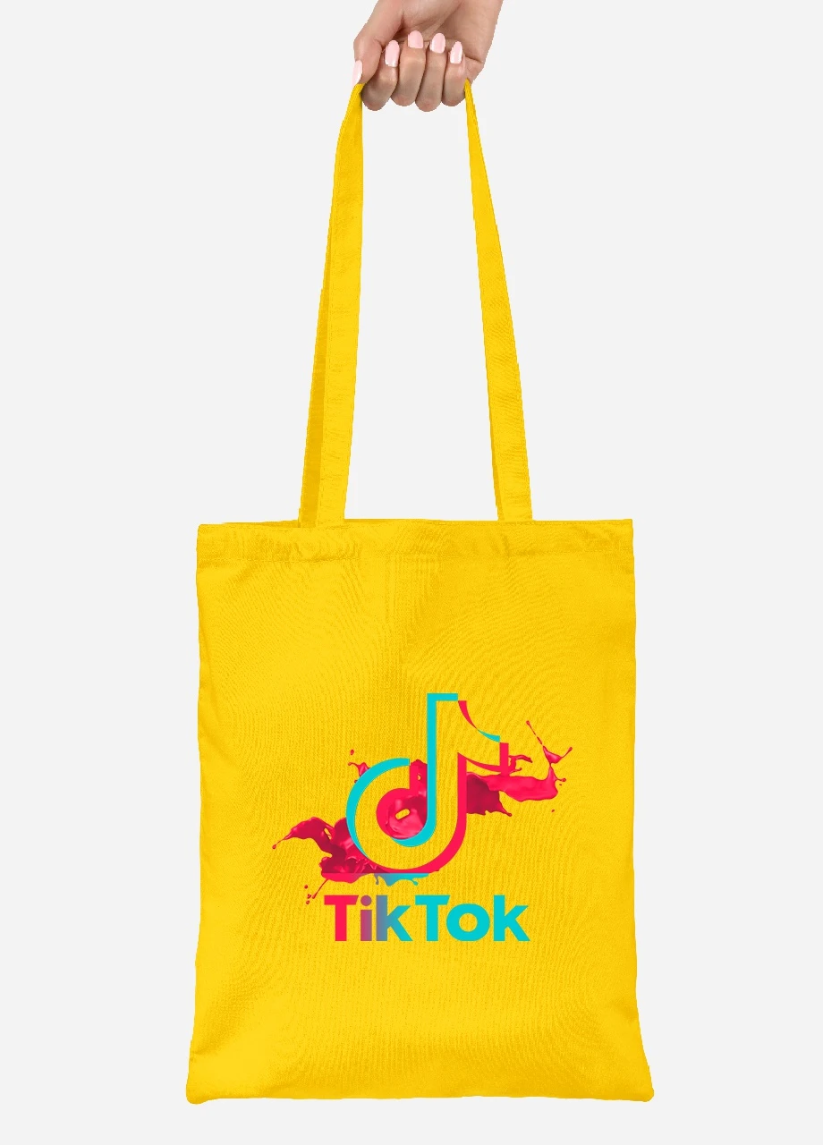 Еко-сумка шоппер Tik Tok (92102-1943-SY) жовта MobiPrint Lite (256922313)