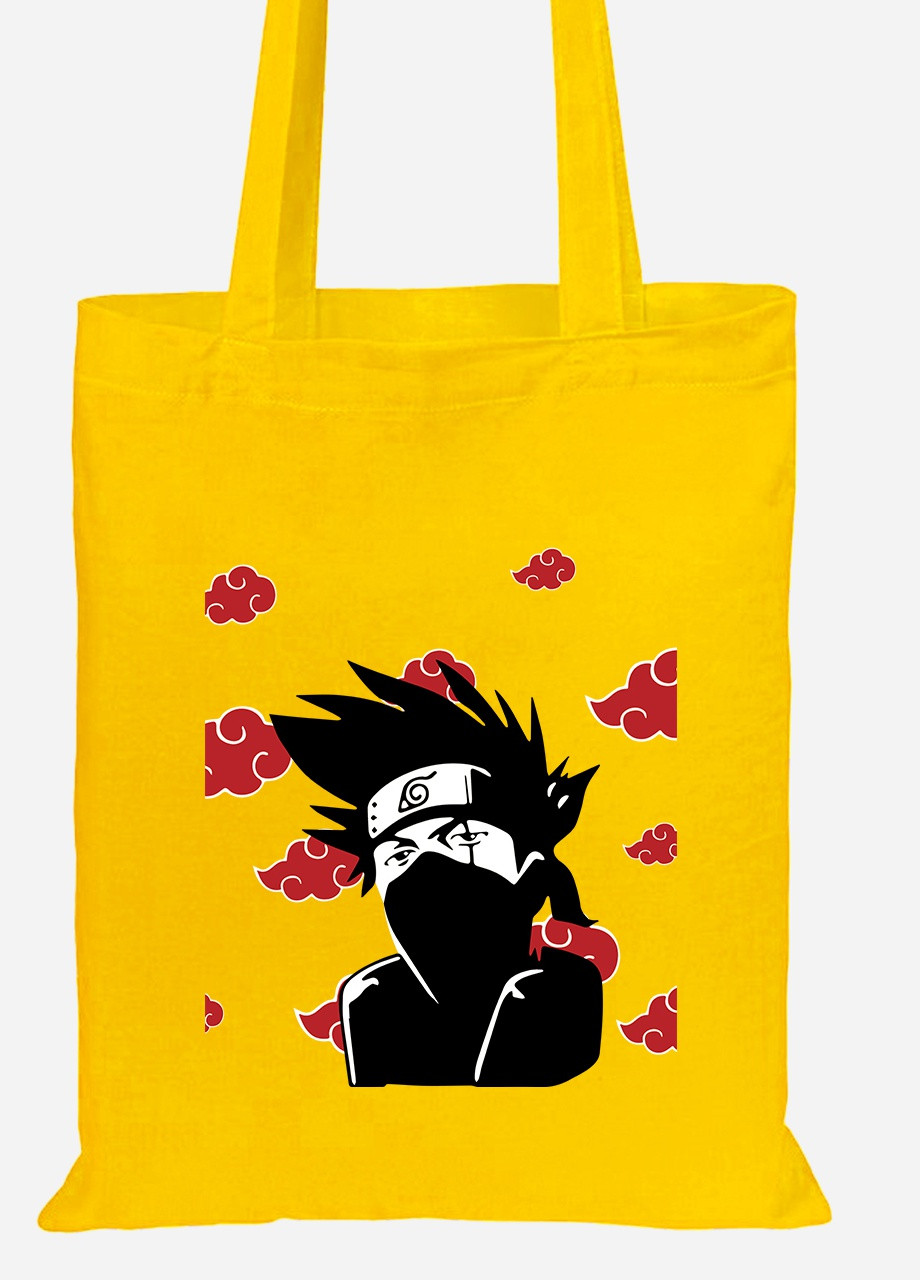 Еко-сумка шоппер Какаші Хатаке Наруто (Hatake Kakashi Naruto) (92102-3054-SY) жовта MobiPrint Lite (256923118)