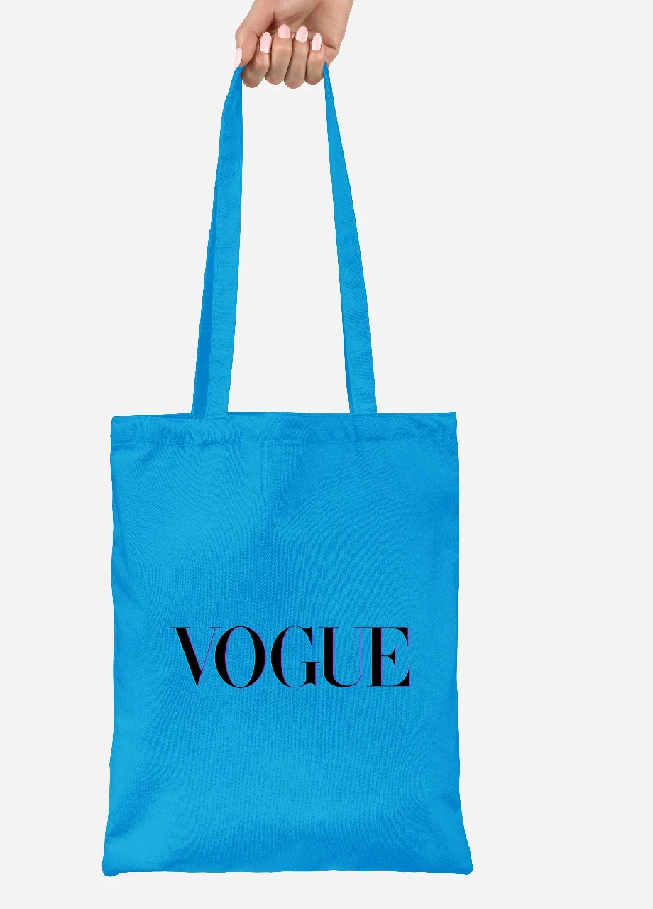 Эко сумка шопер Vogue (92102-1956-BL) синяя MobiPrint Lite (256923072)
