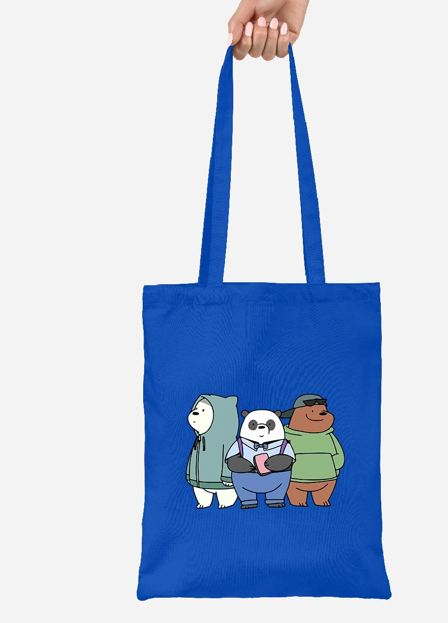 Еко-сумка шоппер Вся правда про ведмедів (We Bare Bears) (92102-2898-SK) голуба MobiPrint Lite (256921179)
