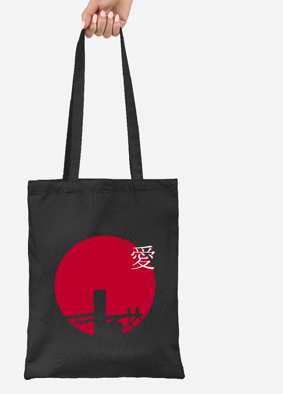 Еко-сумка шоппер Японія (Japan art Minimalism) (92102-3333-BK) чорна MobiPrint Lite (256922492)