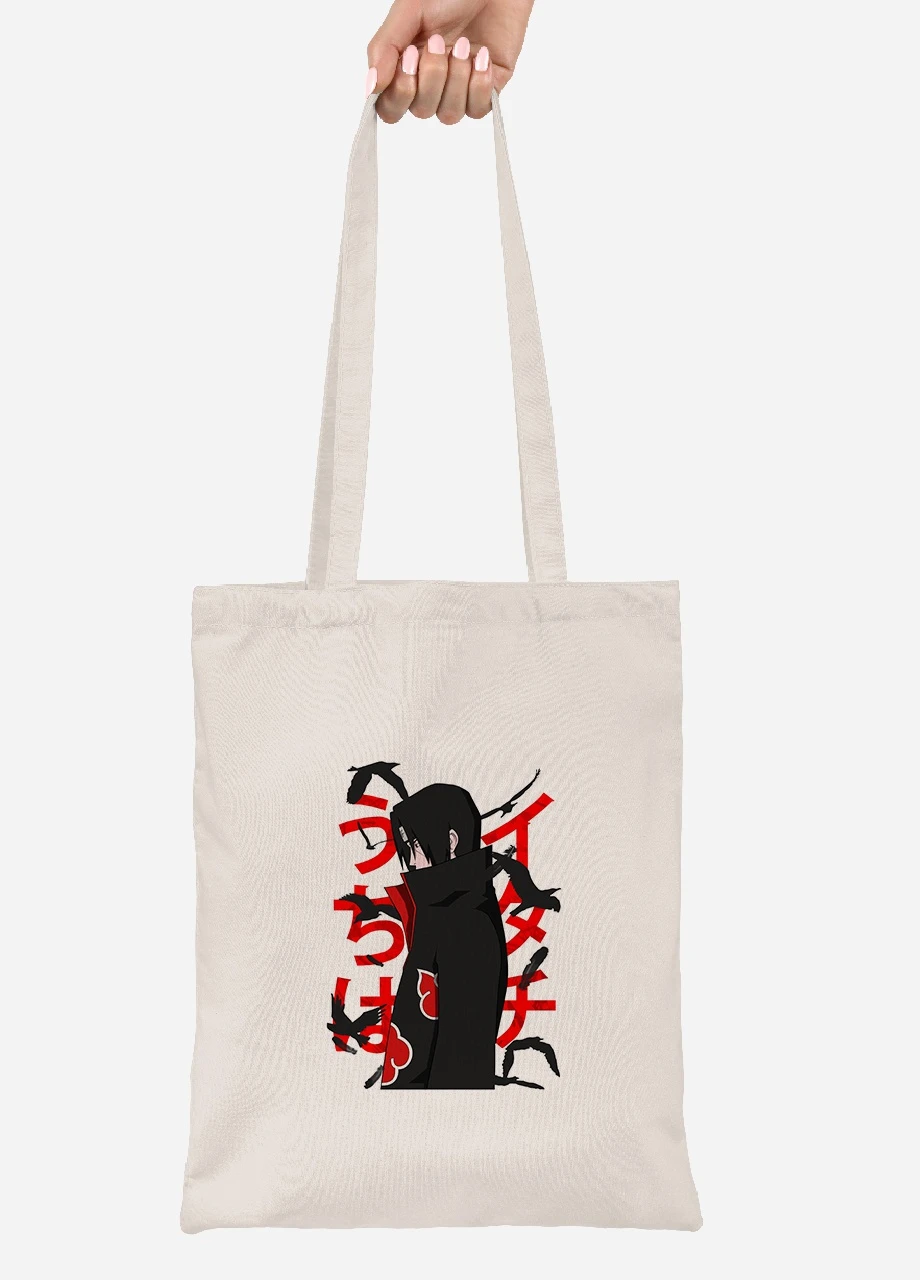 Еко-сумка шоппер Ітачі Учіха (Itachi Uchiha) (92102-2817-BG) бежева MobiPrint Lite (256922204)