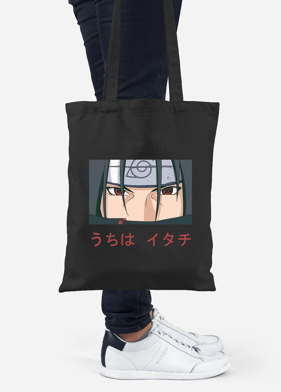 Еко-сумка шоппер Ітачі Учіха (Itachi Uchiha) (92102-3046-BK) чорна MobiPrint Lite (256920562)