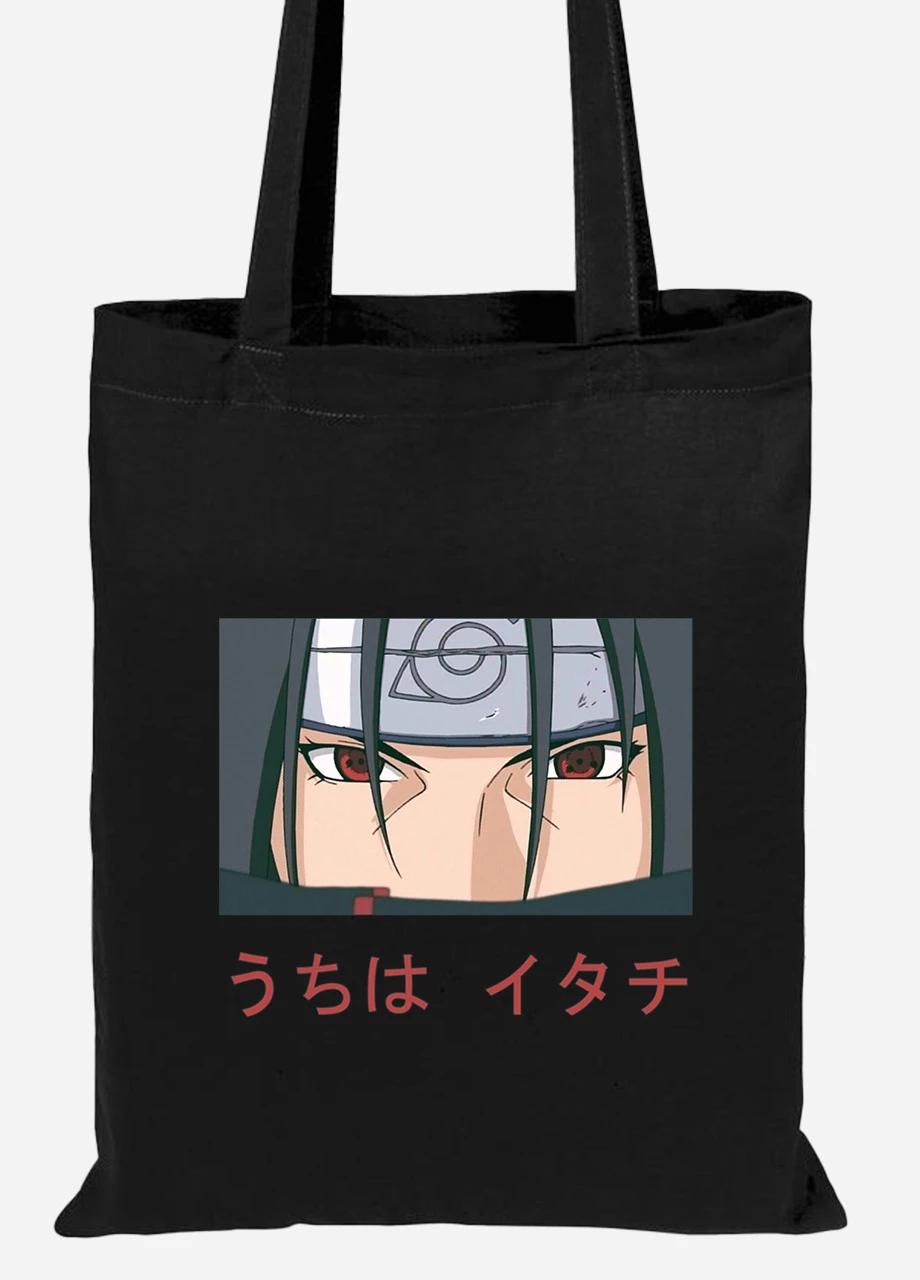Еко-сумка шоппер Ітачі Учіха (Itachi Uchiha) (92102-3046-BK) чорна MobiPrint Lite (256920562)