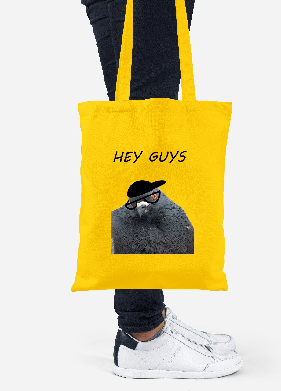 Эко сумка шопер Птицы SWAG (92102-1537-SY) желтая MobiPrint Lite (256923776)