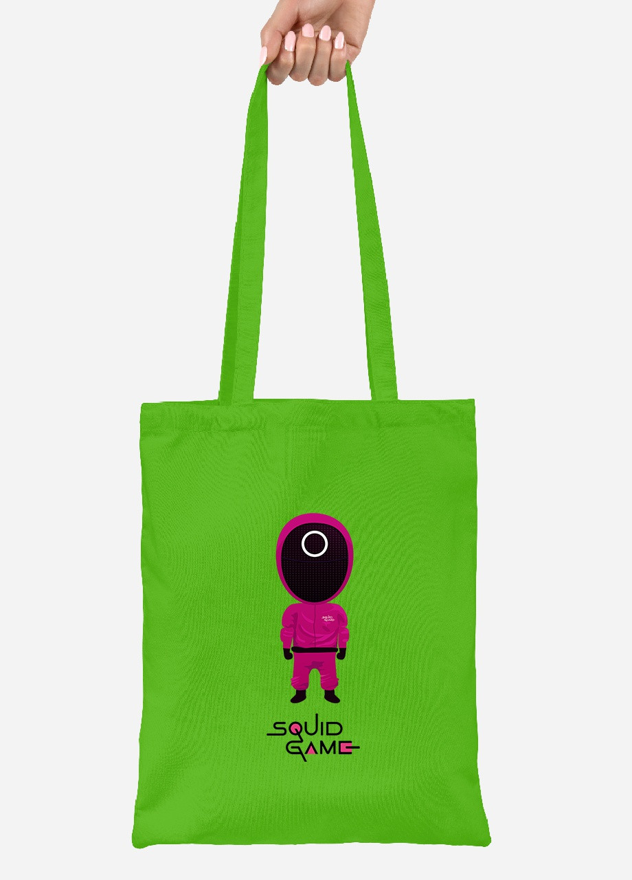 Еко-сумка шоппер Коло Робочий солдат Гра в кальмара (Squid Game) (92102-3358-LM) салатова MobiPrint Lite (256923806)