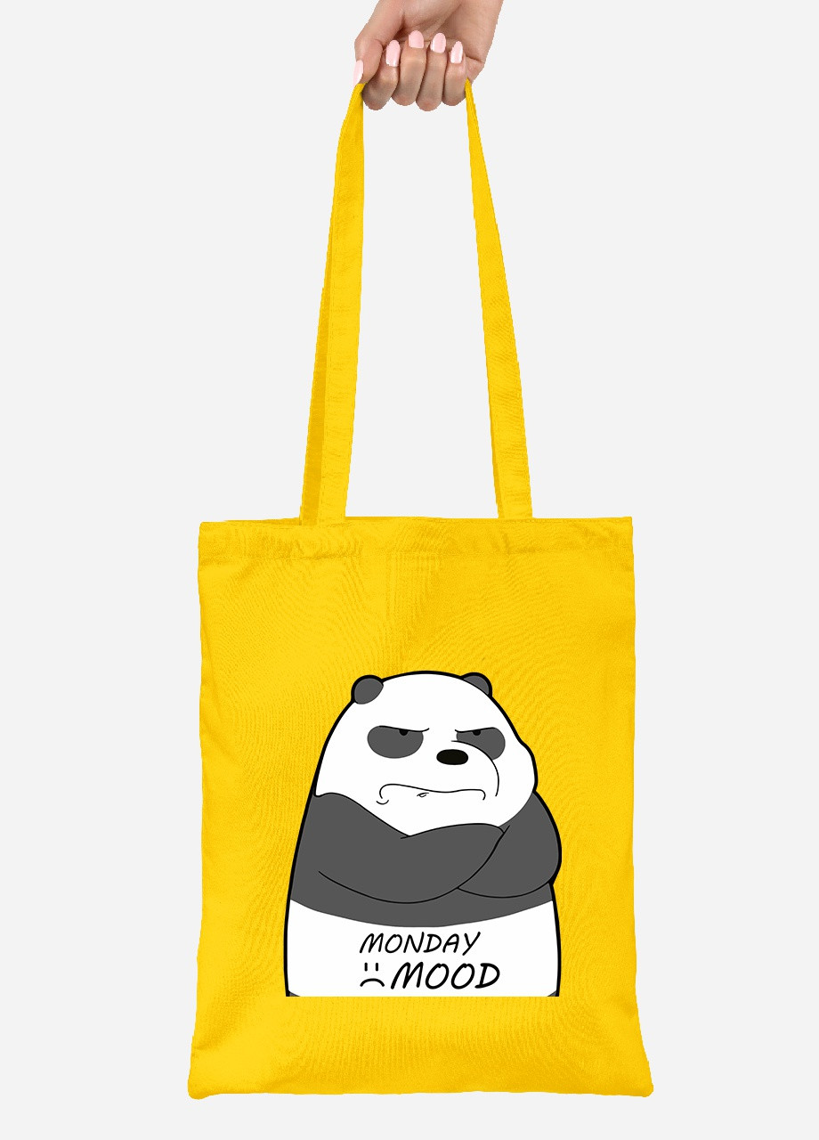 Еко-сумка шоппер Вся правда про ведмедів (We Bare Bears) (92102-2899-SY) жовта MobiPrint Lite (256923693)