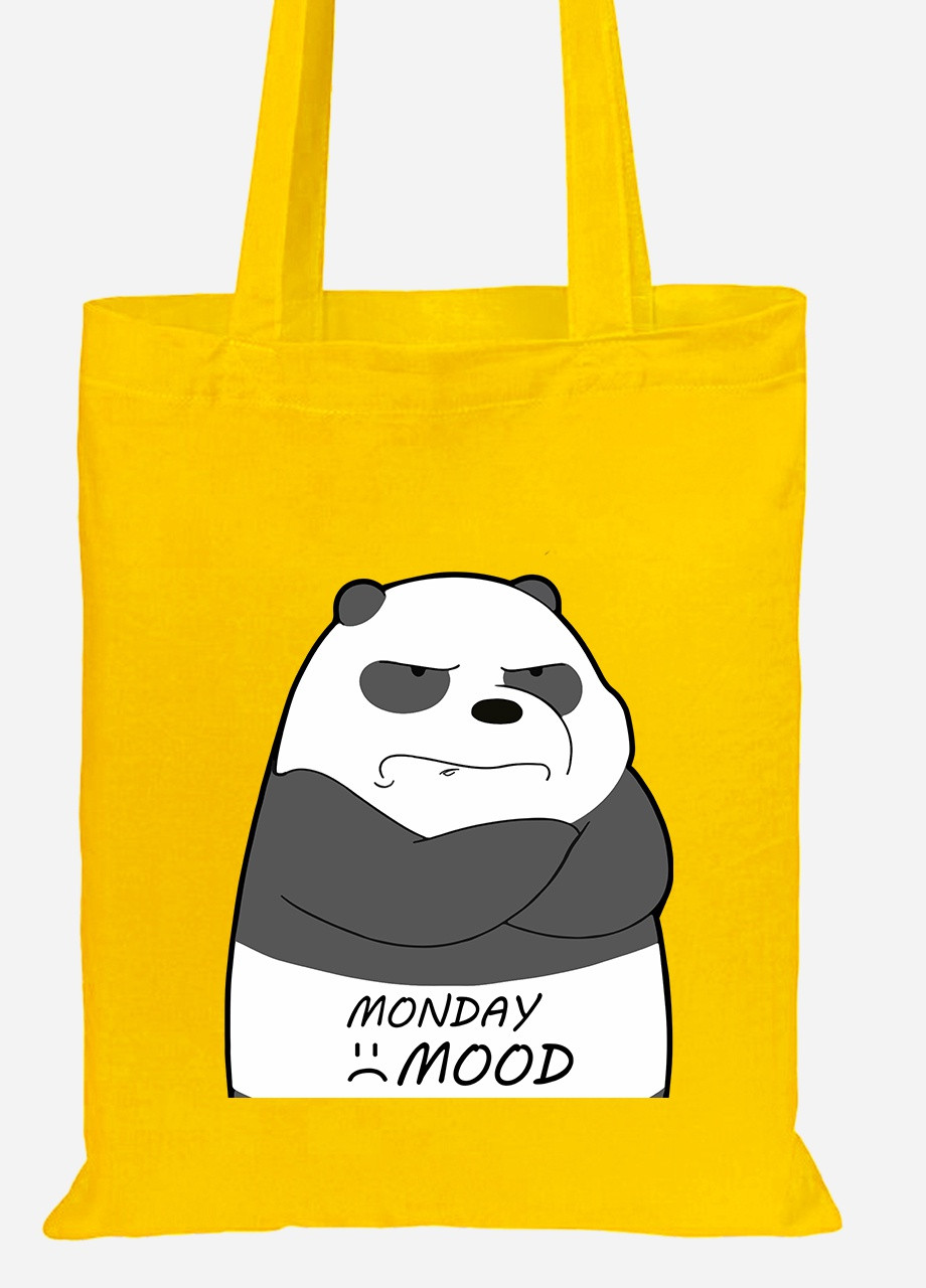 Еко-сумка шоппер Вся правда про ведмедів (We Bare Bears) (92102-2899-SY) жовта MobiPrint Lite (256923693)